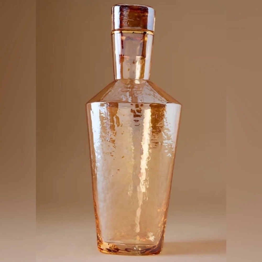 Anthropologie Zaza Luster Decanter, in color Honey, Brand New in Box